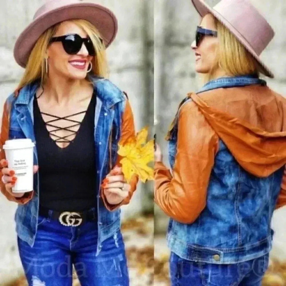 JORDAN Faux Leather Detailed Jacket - Picture 1 of 5